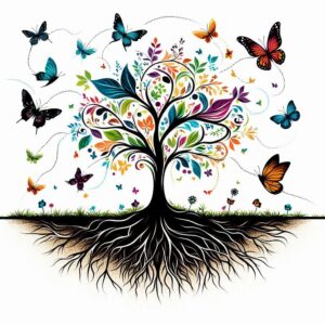 arbol con mariposas